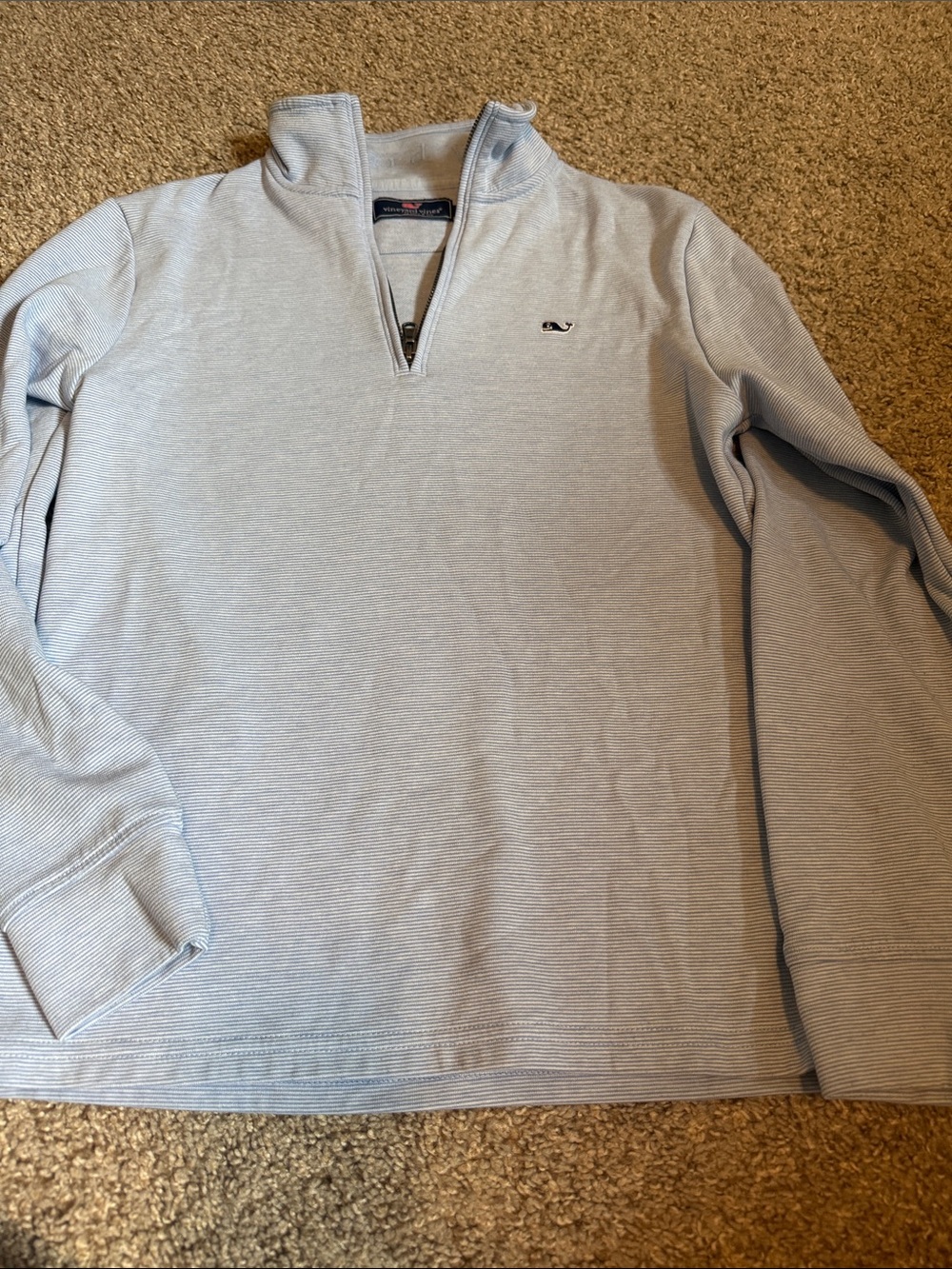 Vineyard Vines Pale Blue Men's Half-Zip Pullover